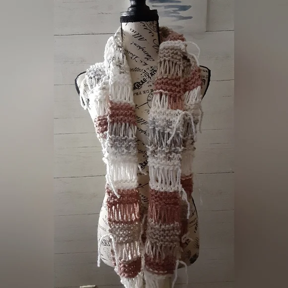 Handknit Fisherman Infinity Scarf - Picture 2 of 4